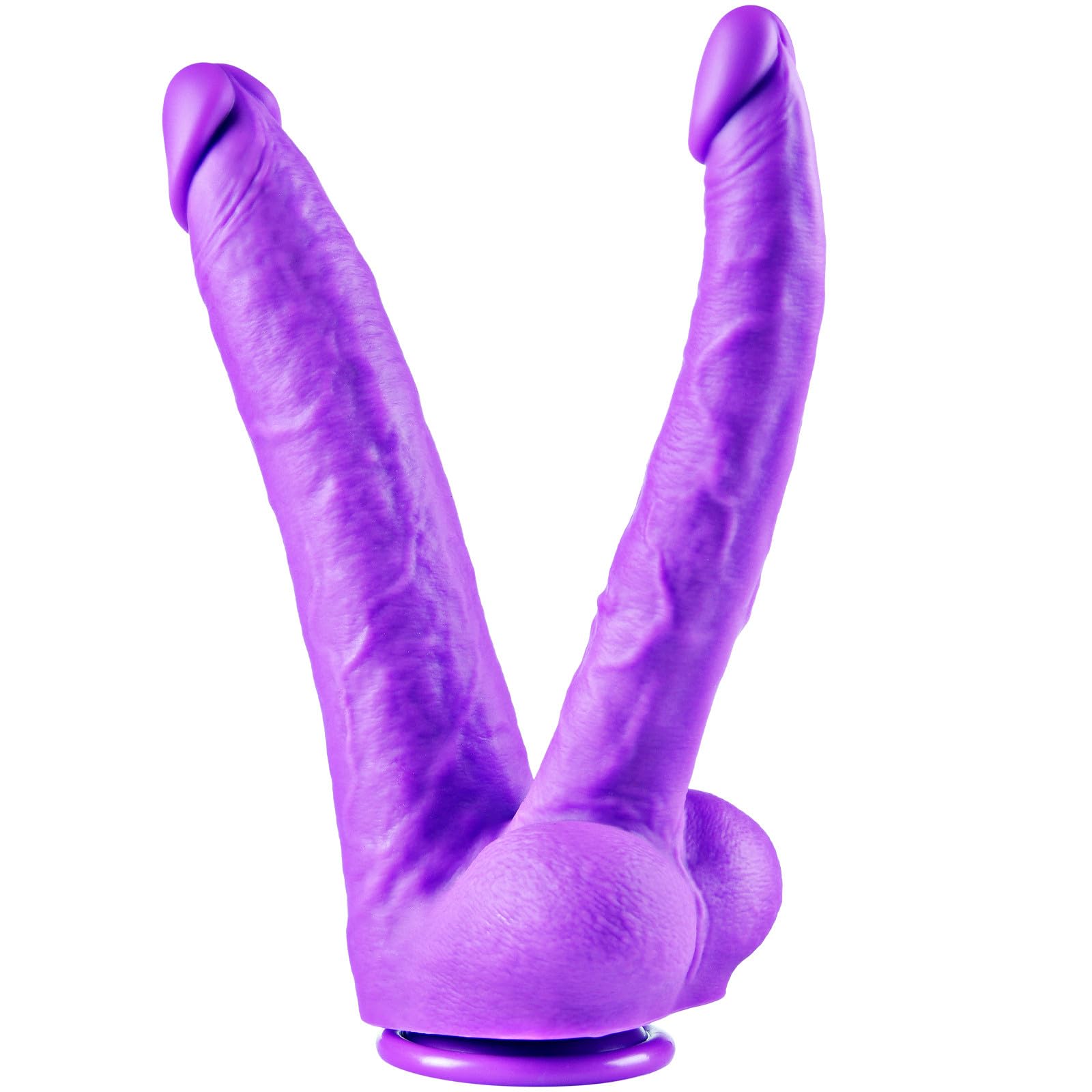 Fallo gigante realistico a doppia testa - Fallo in silicone da 26 cm, grande ventosa, stimolazione anale grossolana del punto G, grande plug vaginale e anale XXL, adatto per donne e giocattoli lesbici