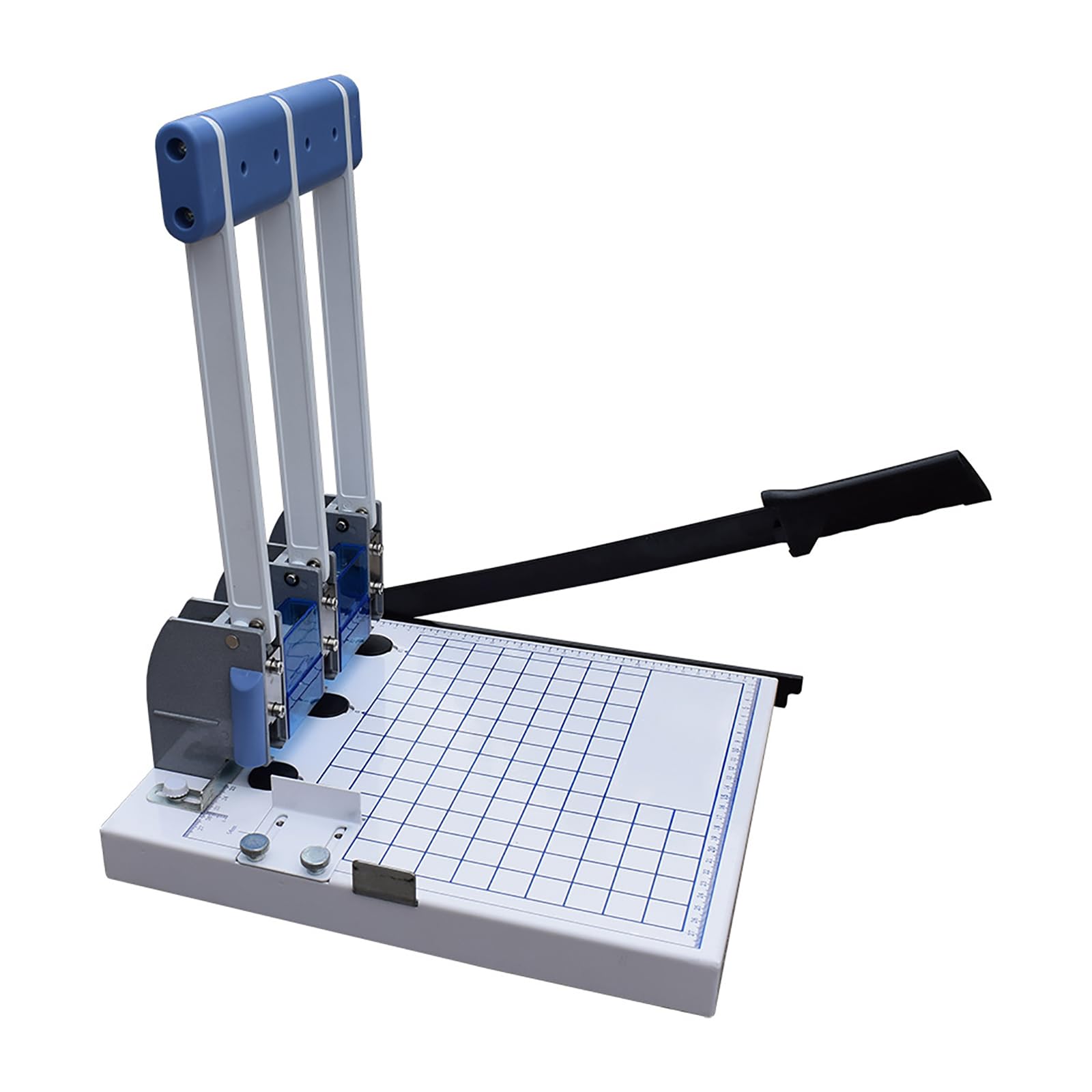 Perforatrice manuale, righello di posizionamento regolabile, perfora fino a 150 pagine, include taglierina, ideale per rilegature personali, a casa, a scuola o aziendali