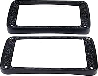 Vista 6 de Guyker Juego de anillos de montaje Humbucker de metal con parte inferior curvada – Reemplazo de marco de cubierta de pastillas para puente y cuello