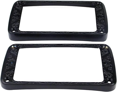 Guyker Juego de anillos de montaje Humbucker de metal con parte inferior curvada  Reemplazo de marco de cubierta de pastillas para puente y cuello,