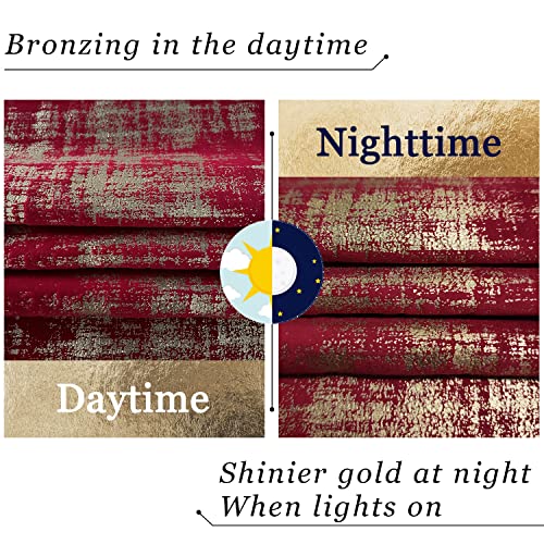 Red Curtains 96 Inches Long For Living Room 2 Panels Grommet Lush Elegance Gorgeous Romantic Retro Vintage Hotel Oriental Chinese Style Decor Rich Noble Drapes For Bedroom Dining Room,96 Inch Length #TOP7