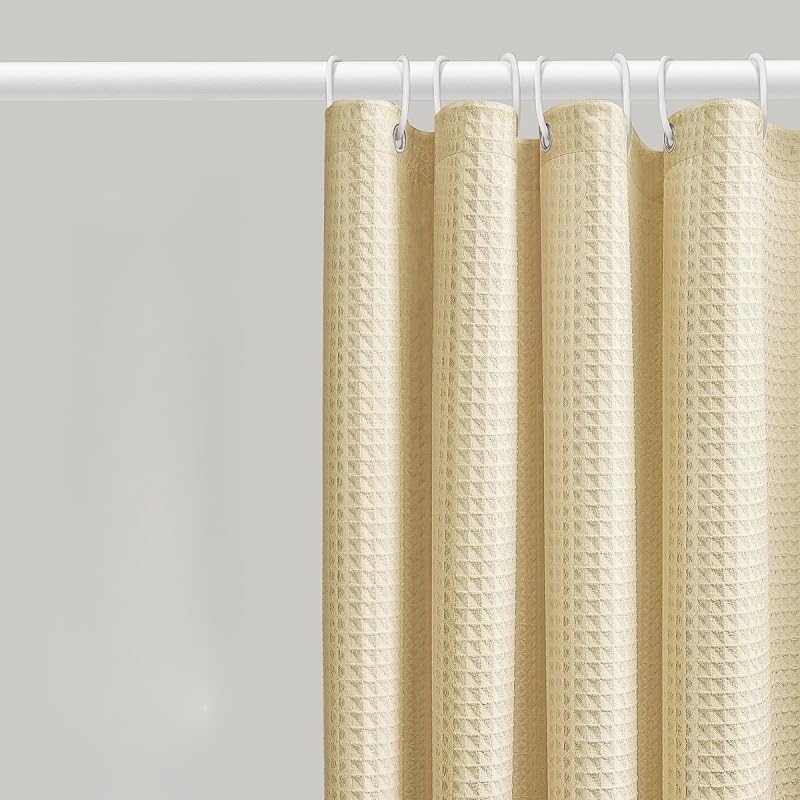 KIZAMI Rideau de Douche à Pompons 240 × 200 cm, Rideau de Douche en Polyester, Rideau de Douche imperméable, Rideau Anti-Eau, séparation sèche et Humide, utilisé pour la décoration de Rideau de