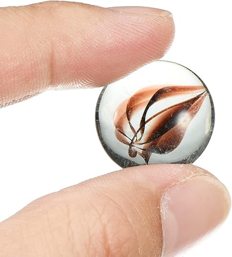 Miniatura 4 de MECCANIXITY Mármoles de vidrio plano decorativo de 0.669-0.748in, cuentas de relleno de jarrón de roca de guijarros marrón pétalos para decoración