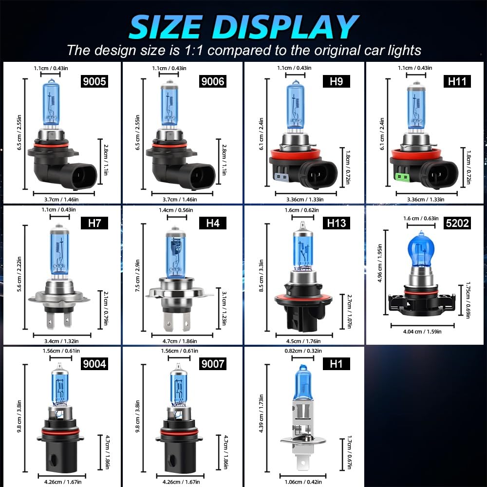 Żarówki halogenowe Żarówki Halogenowe H1 H4 H7 H11 H9 Reflektor LED | 9005 HB3 9006 HB4 9008 9012 100W 6000K Reflektor 12V Światła Przeciwmgielne