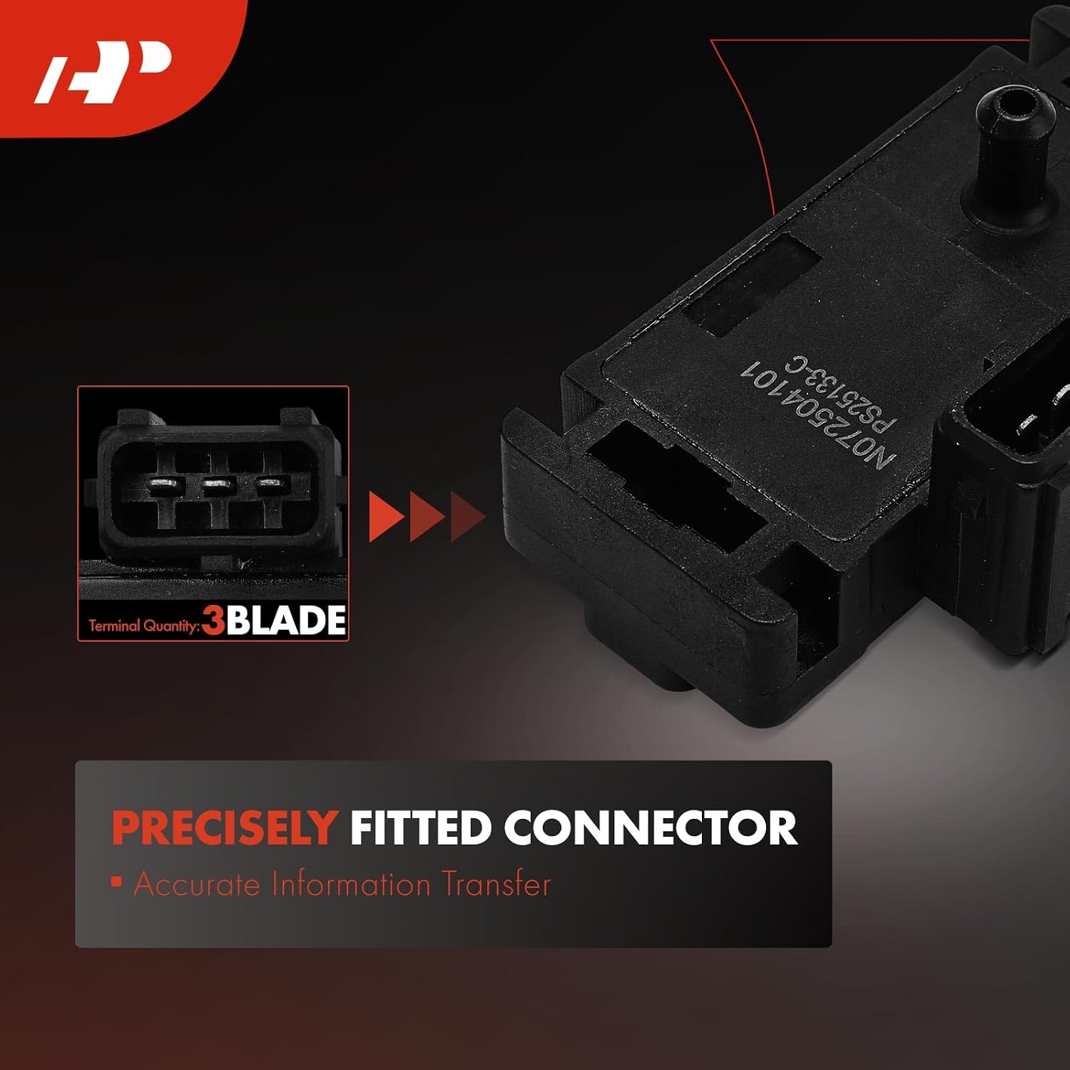 A-Premium Manifold Pressure MAP Sensor [3 Pins] Compatible with Saab 9-3 1999-2002, 900 1995-1998, 9000 1991-1998