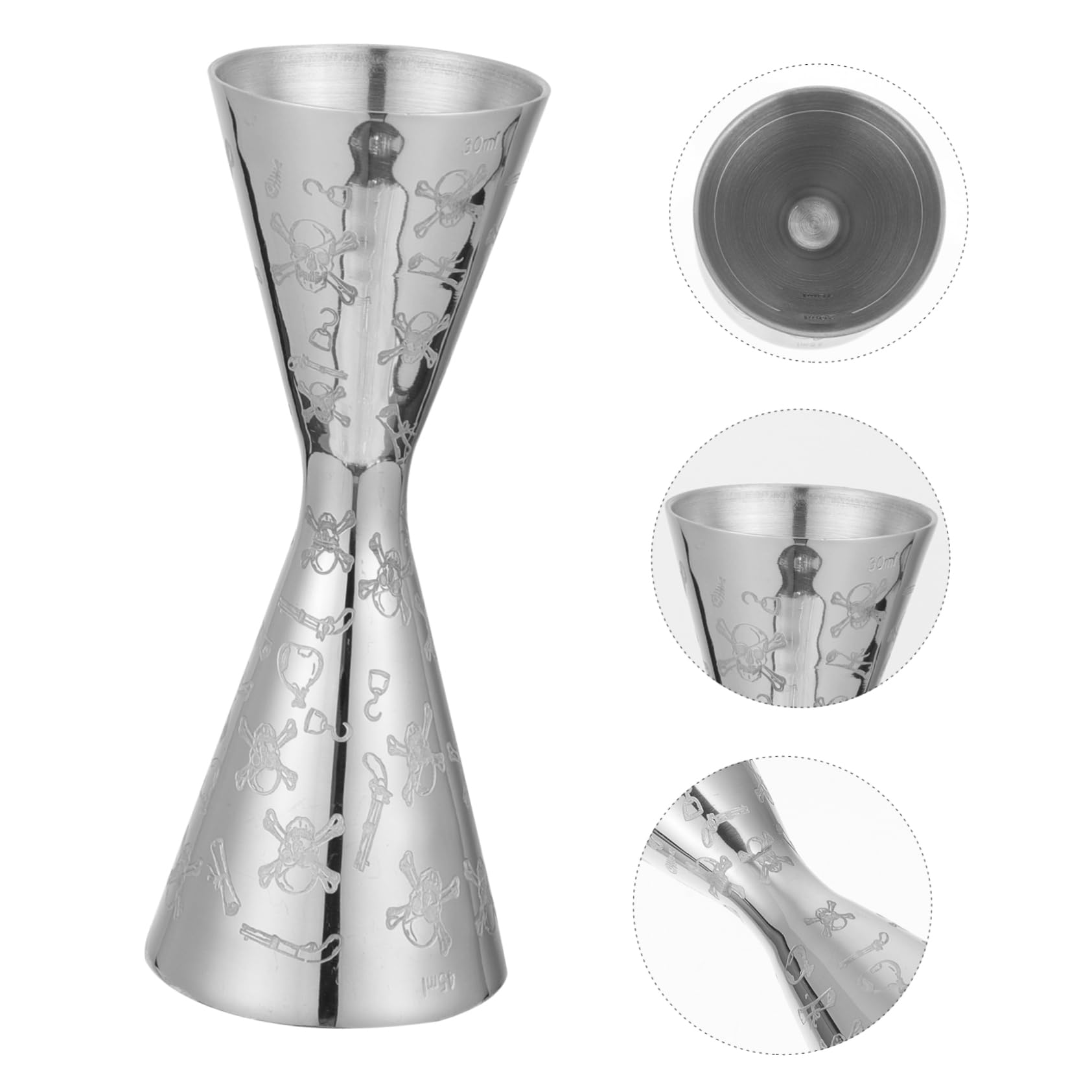 ABOOFAN Verres À Vin 3 Pièces Mesureur de vin en Acier Inoxydable doseur de Mesure pour Barman Outil de Barre à la Maison Tasse d'once Tasse à mesurer de Barman escalader Cocktail gigue