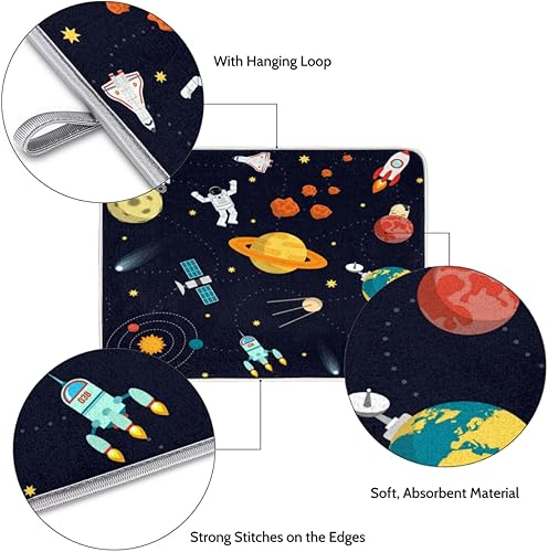 Miniatura 3 de Solar System Planets Astronaut Dish Drying Mat 16x18 Inch Absorbent Reversible Microfiber Dish for Kitchen Coffee Bar Countertop