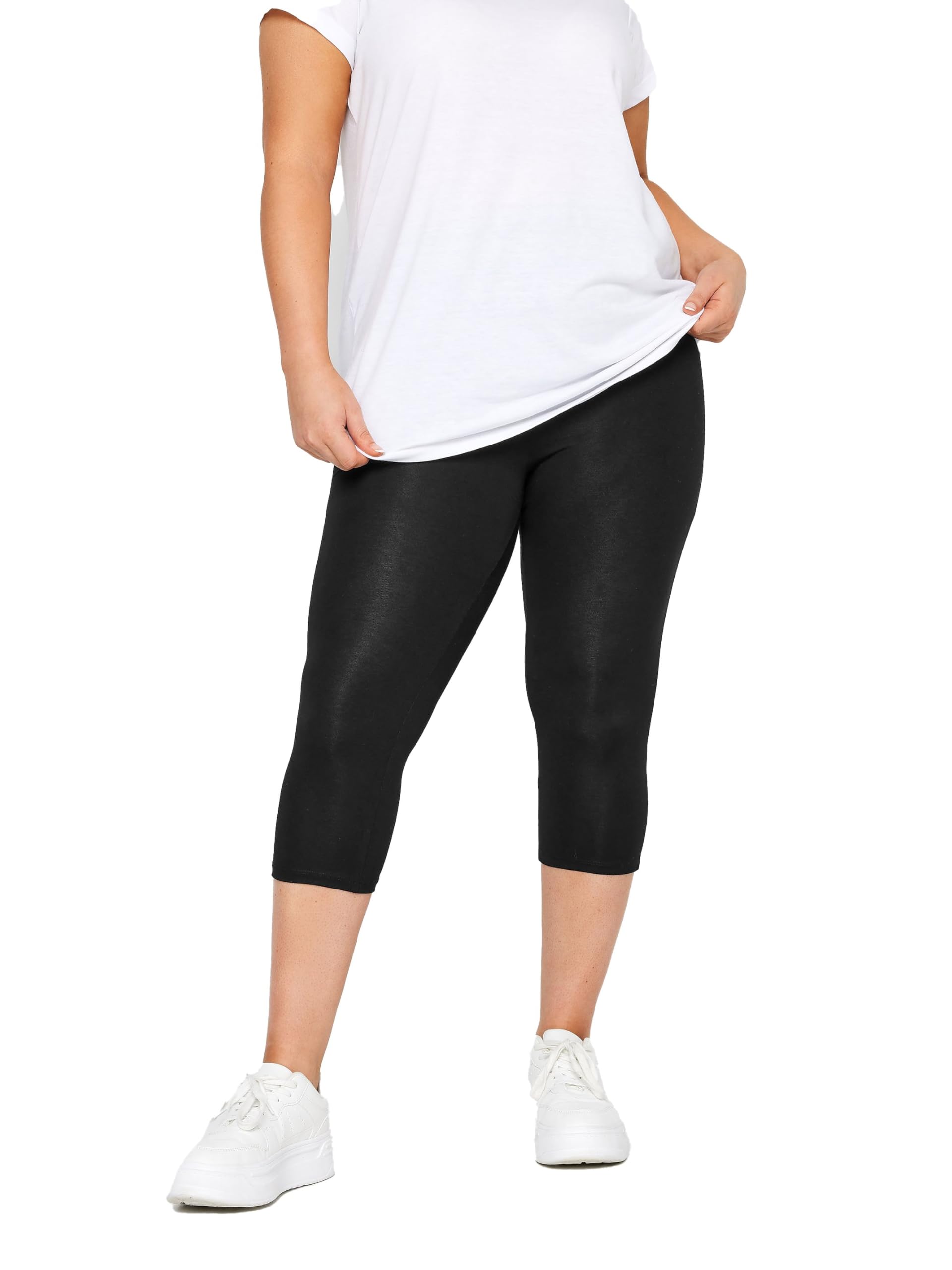 Yours Control Cropped Leggings Black - Women's Size 26-28