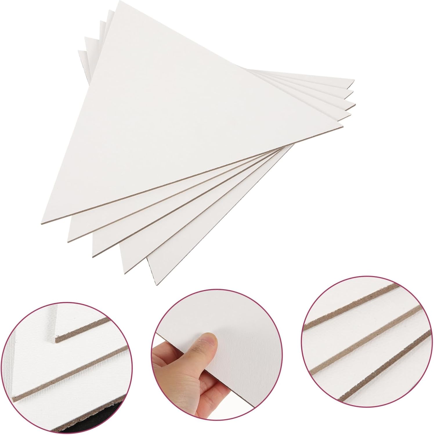 DOITOOL 5pcs Canvas Panels Blank Drawing Boards for Oil Painting Equilateral Shape Smooth for Art Classes Studios