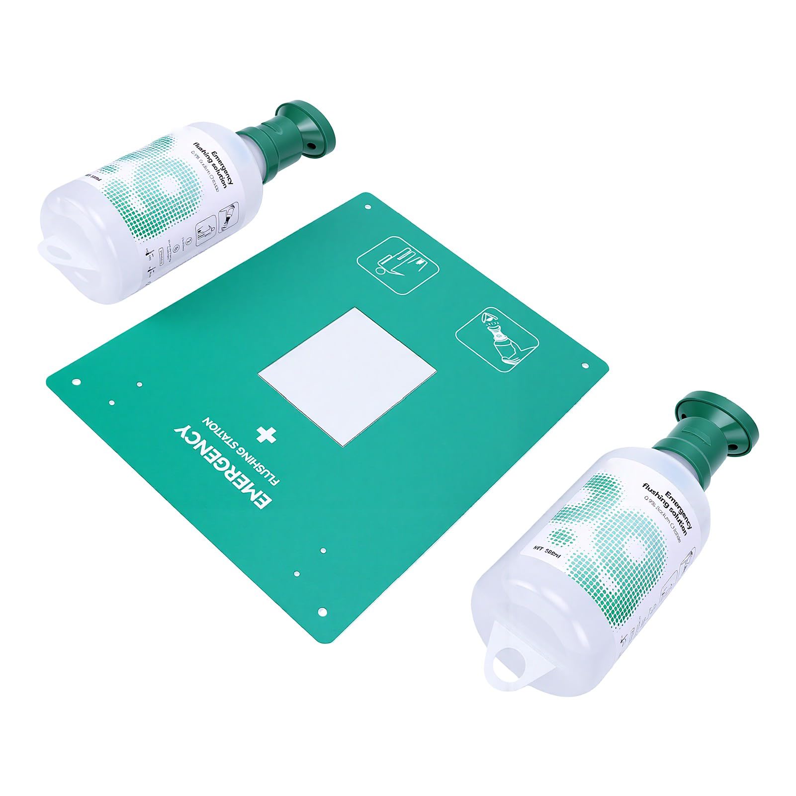 Luocute Station de Lavage Oculaire D'urgence avec 2 Bouteilles de 32 Oz