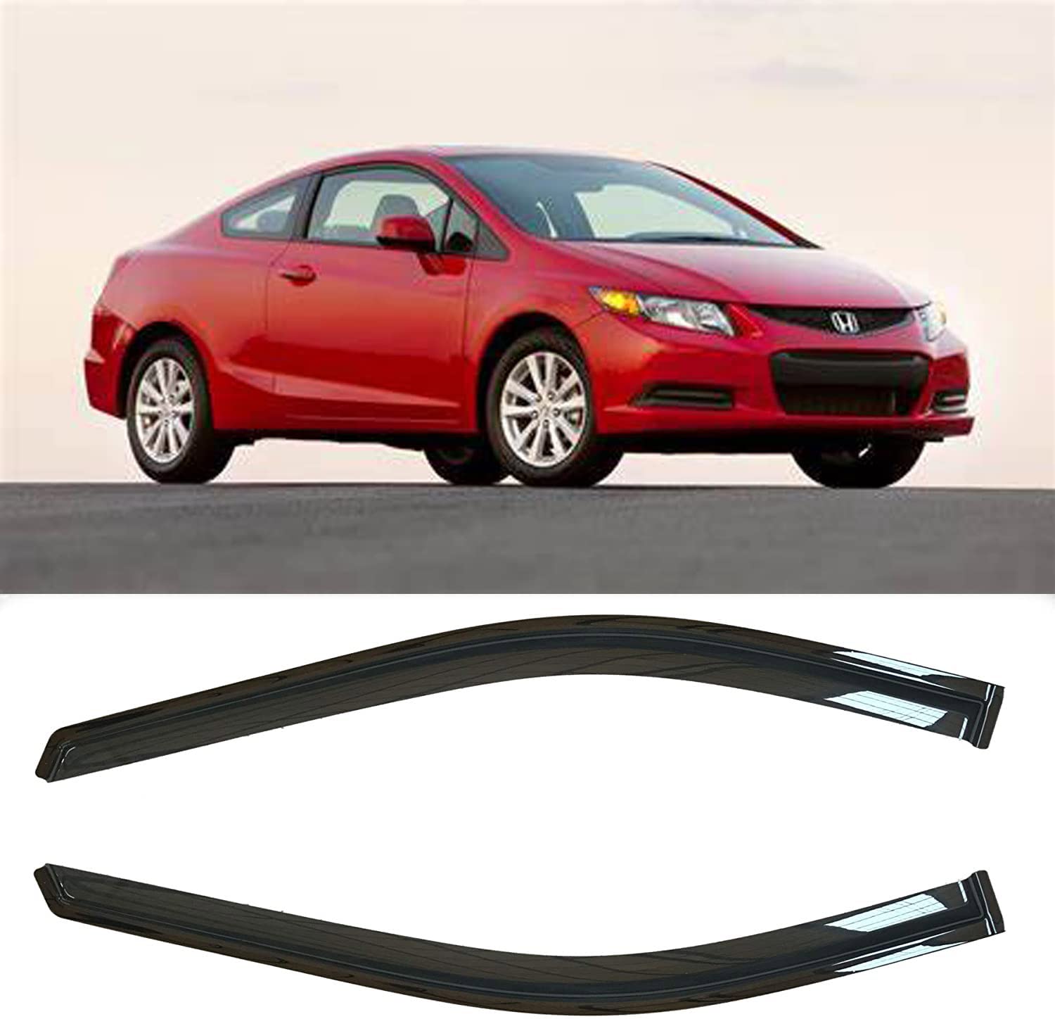 Photo 1 of Lifeinfinity Original 2pcs Side Window Deflectors, For 2006-2011 Honda Civic Coupe