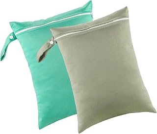 ZYKEJJDDAK 2 bolsas de almacenamiento multifuncionales con asa para yoga, gimnasio, bolsa de lavandería, bolsa de pañales reutilizable, Gris Verde Turquesa