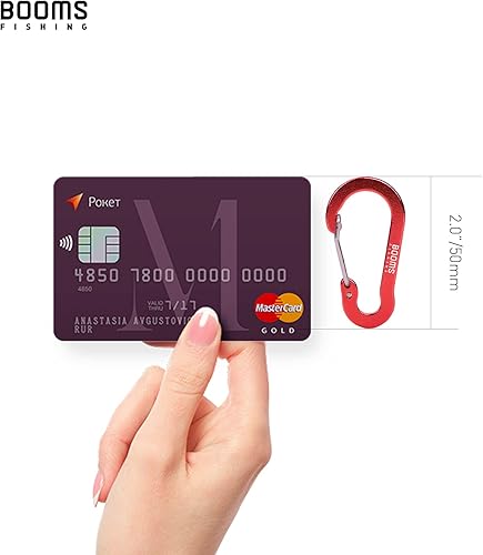 Miniatura 6 de Booms Fishing CC1 - Mosquetón multiusos, paquete de 6 pequeños clips caribeños, mini llavero caribeaner clip de 2 pulgadas, mosquetones de aluminio