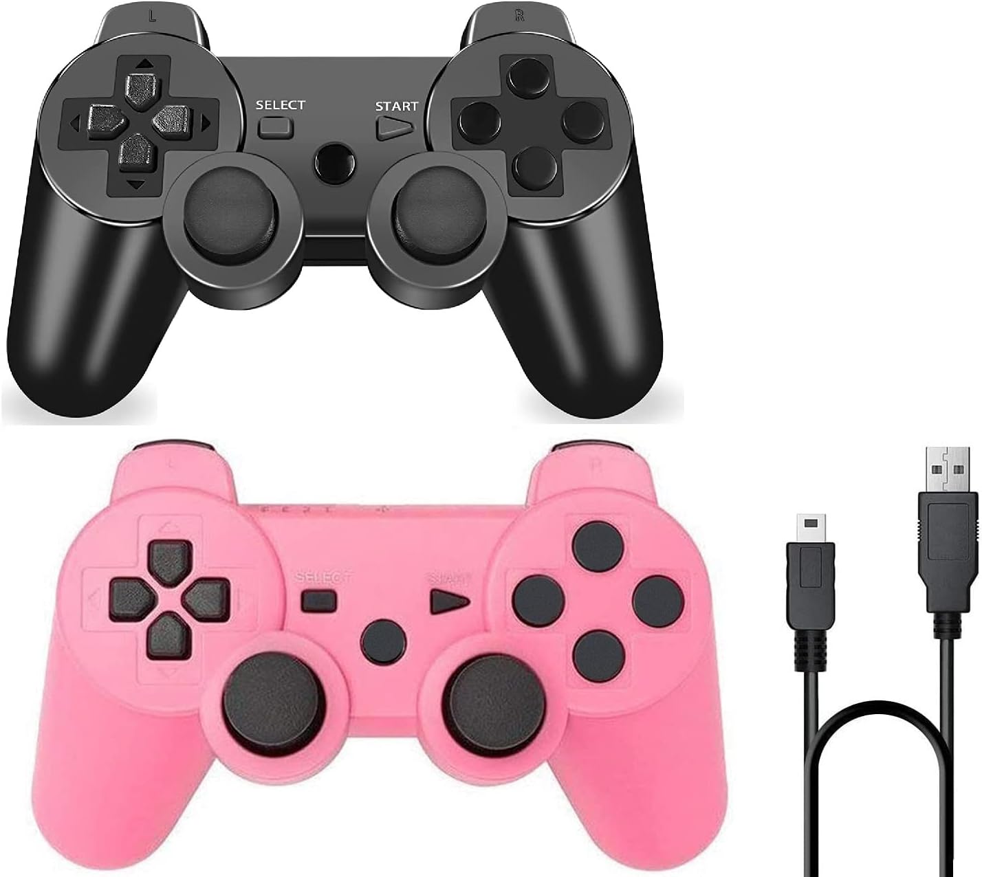 Rzzhgzq 2 Pack PS3 Wireless Controller Playstation 3 Controller