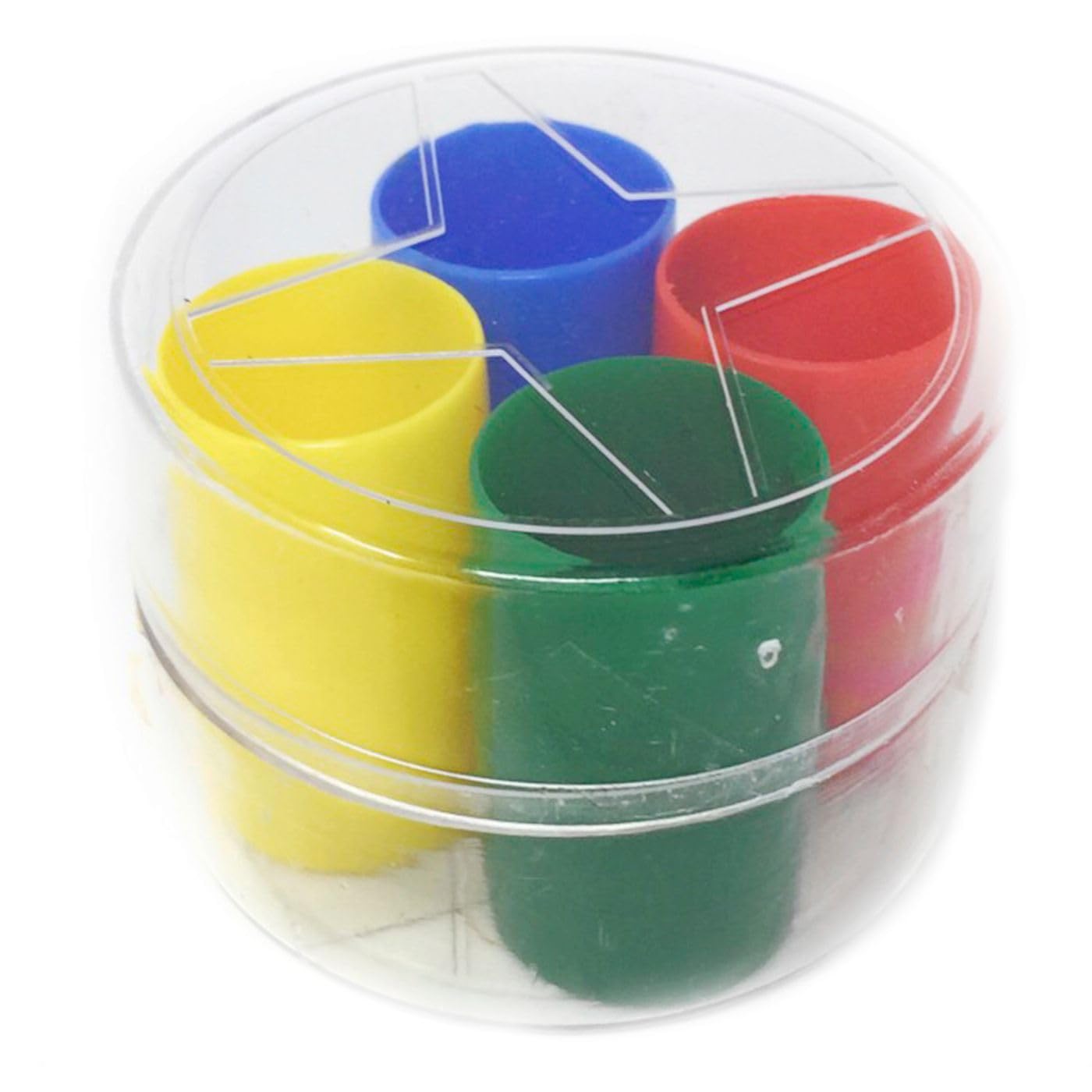 Set de Cubiletes de Plástico para Parchís y Oca, con Dados y Fichas, Multicolor (Set 4 cubiletes - Multicolor)