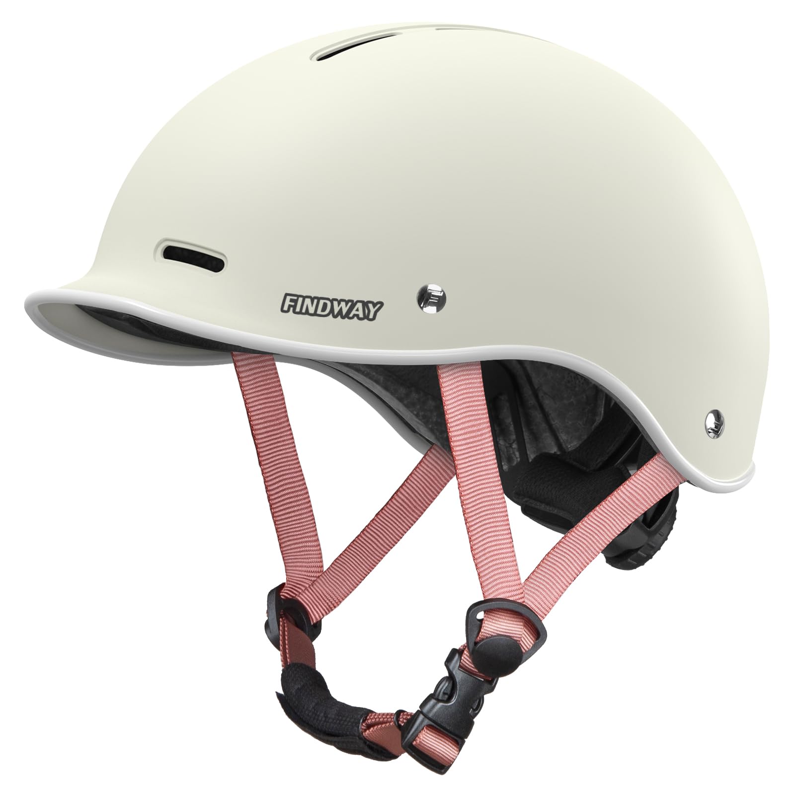 Findway Fahrradhelm für Herren und Damen mit Kinnpolster, Fahrrad Helm Erwachsene mit 14 Belüftungskanäle Cityhelm, Einstellbare Radhelm mit PopLock Diebstahlschut Leichter, Robuster und Sicherer