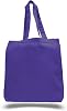 3 Pack Set of 3 Cotton Tote Bags Wholesale with Bottom Gusset Purple