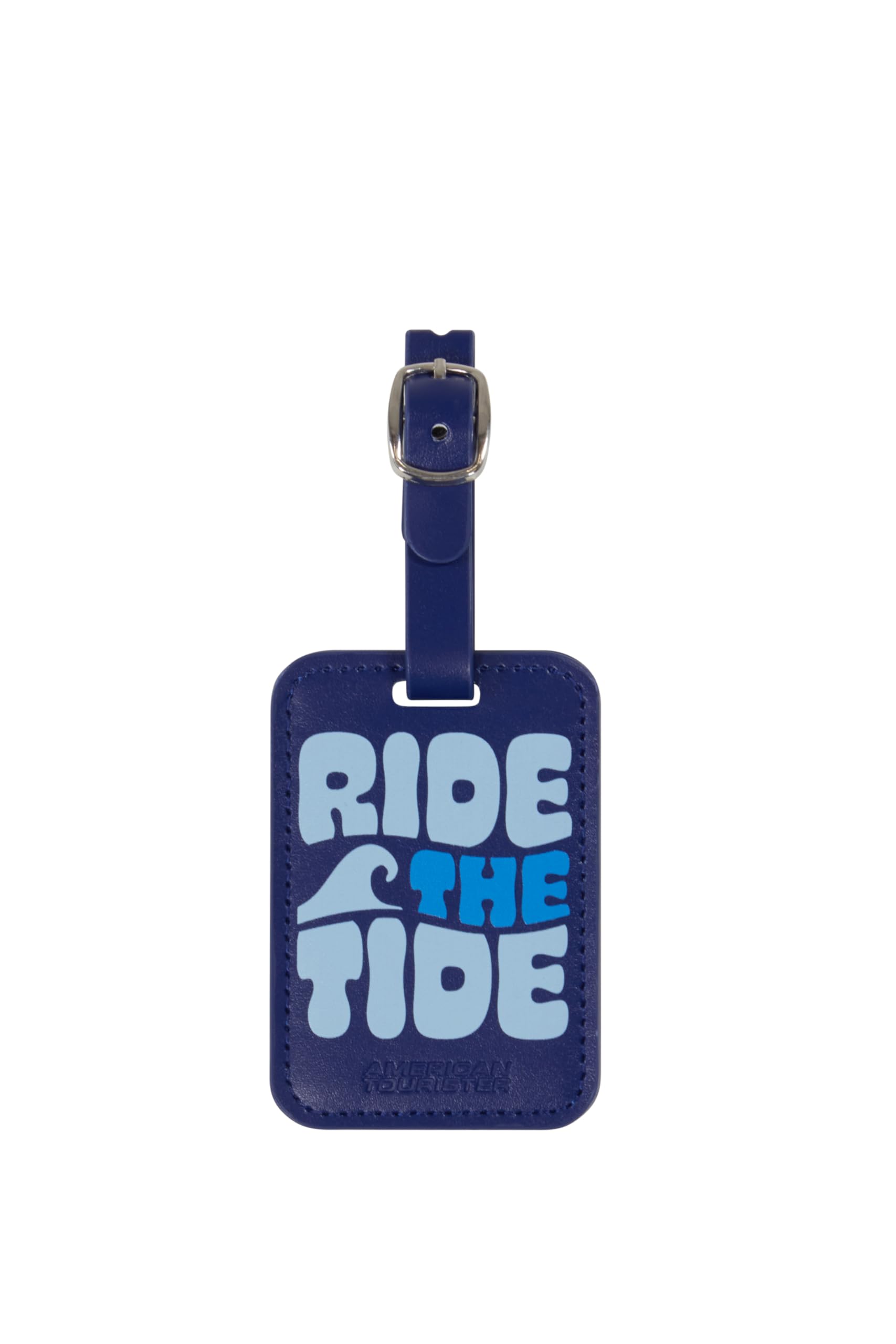 American Tourister Étiquettes à bagages - Pour valises et sacs, avec sangle ajustable, carte d'adresse incluse, avec impression, Lot de 2 - Ride The Tide
