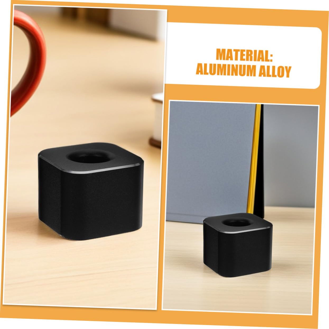 4pezzi Portapenne in Metallo Singolo Mini Organizer da Scrivania Base Quadrata Espositore Portapenne per Studenti e Ufficio Facile da Pulire e Organizzare