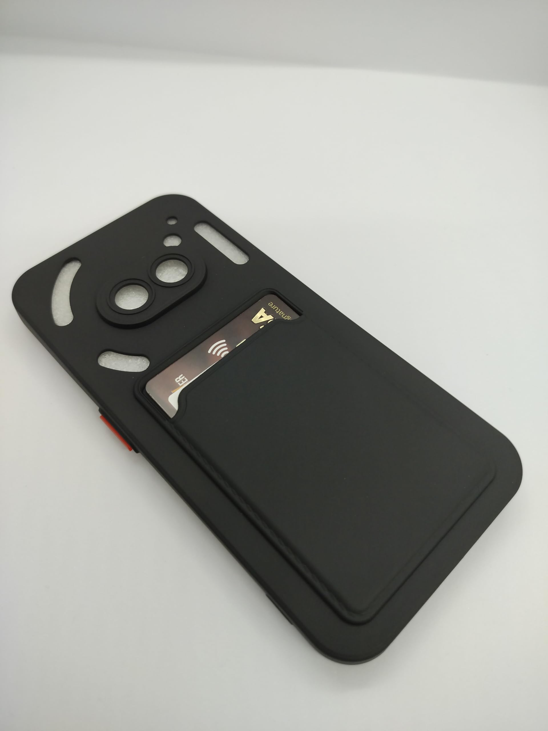 Zubitech Case For Nothing Phone 2A Back Cover With Card Holder Wallet Camera Protection Shockproof Soft Silicone Phone Cover For Nothing Phone 2A 5G (Black)