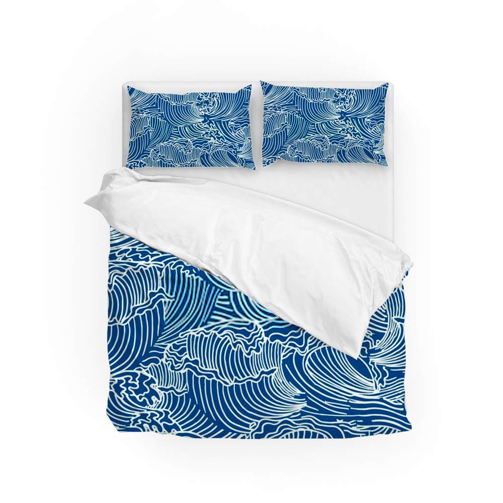 Parure de lit 3 pièces housse de couette microfine polyester avec taies d'oreiller
