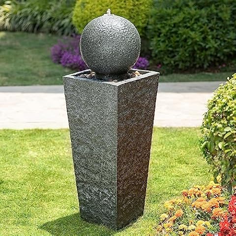 Glitzhome Outdoor Water Fountain with LED Light Cover