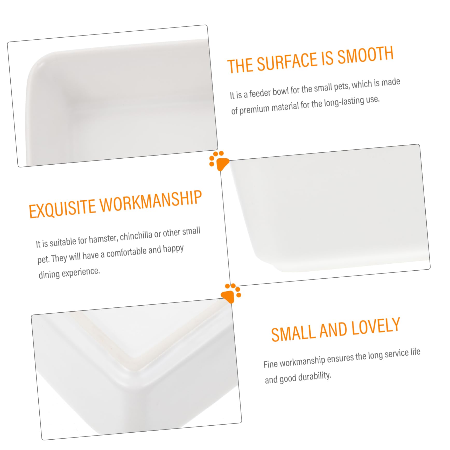 Mipcase Ceramic Food Bowl for Small Pets 2-Pack -Fall Design Easy to Wash Stylish for Home