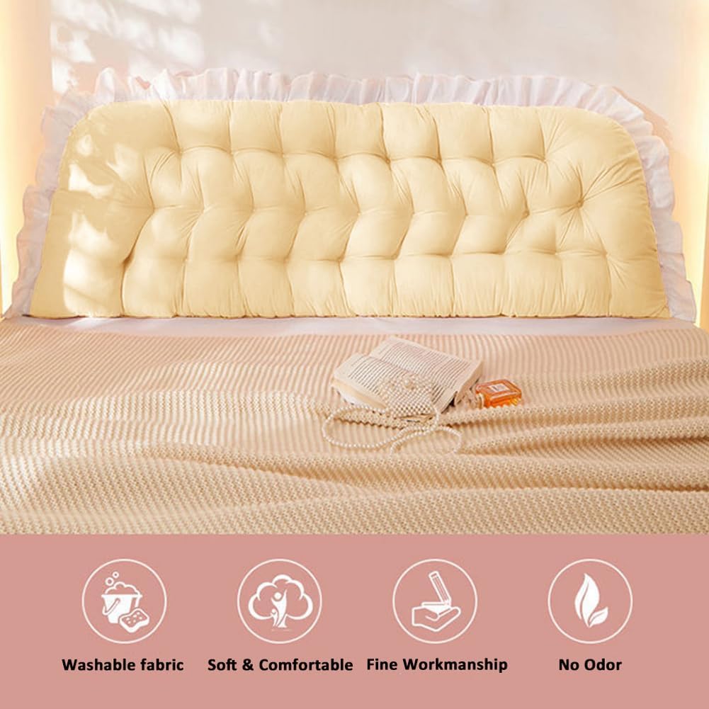 Almohada grande para el cuello con correas de sujeción, soporte de posicionamiento, almohada de lectura con funda extraíble, almohada de respaldo para cama, sofá, sofá cama, dormitorio para adultos