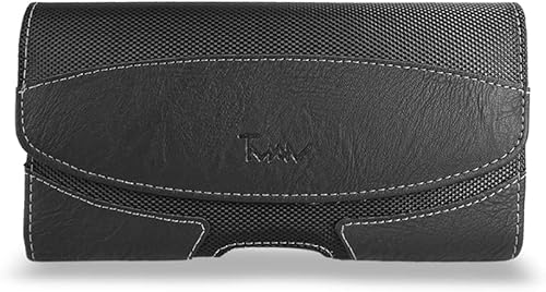 Miniatura 2 de TMAN - Funda de piel sintética de alta calidad para Samsung Galaxy S23 Ultra, con trabilla para cinturón y funda de clip, tamaño XL para Samsung