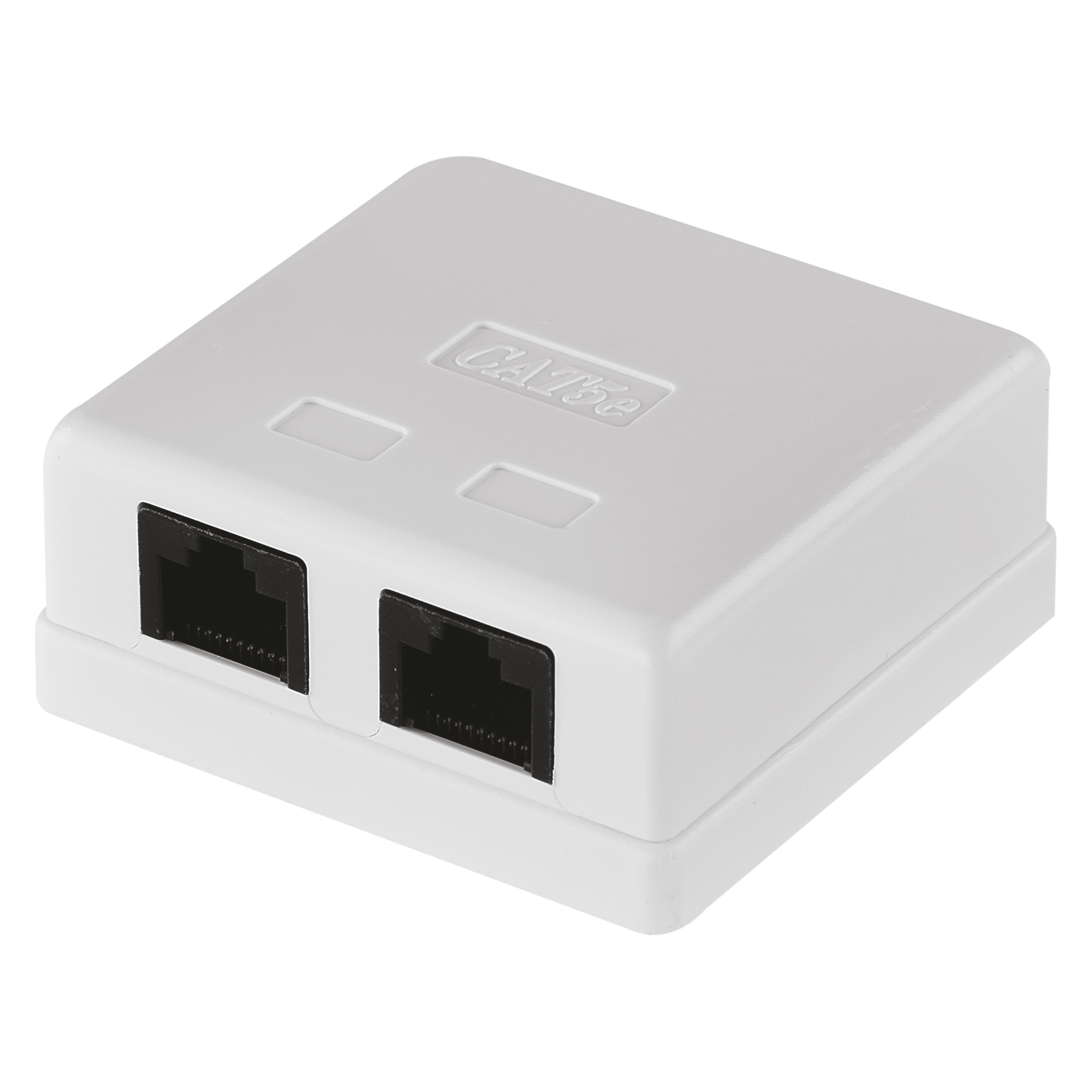 EMOS - CAT 5e uniwersalne gniazdo sieciowe - 2 x port RJ45 - natynkowy - 1 Gbps (1000 Mbps) sieć - puszka przyłączeniowa/gniazdo danych/gniazdo sieciowe - białe