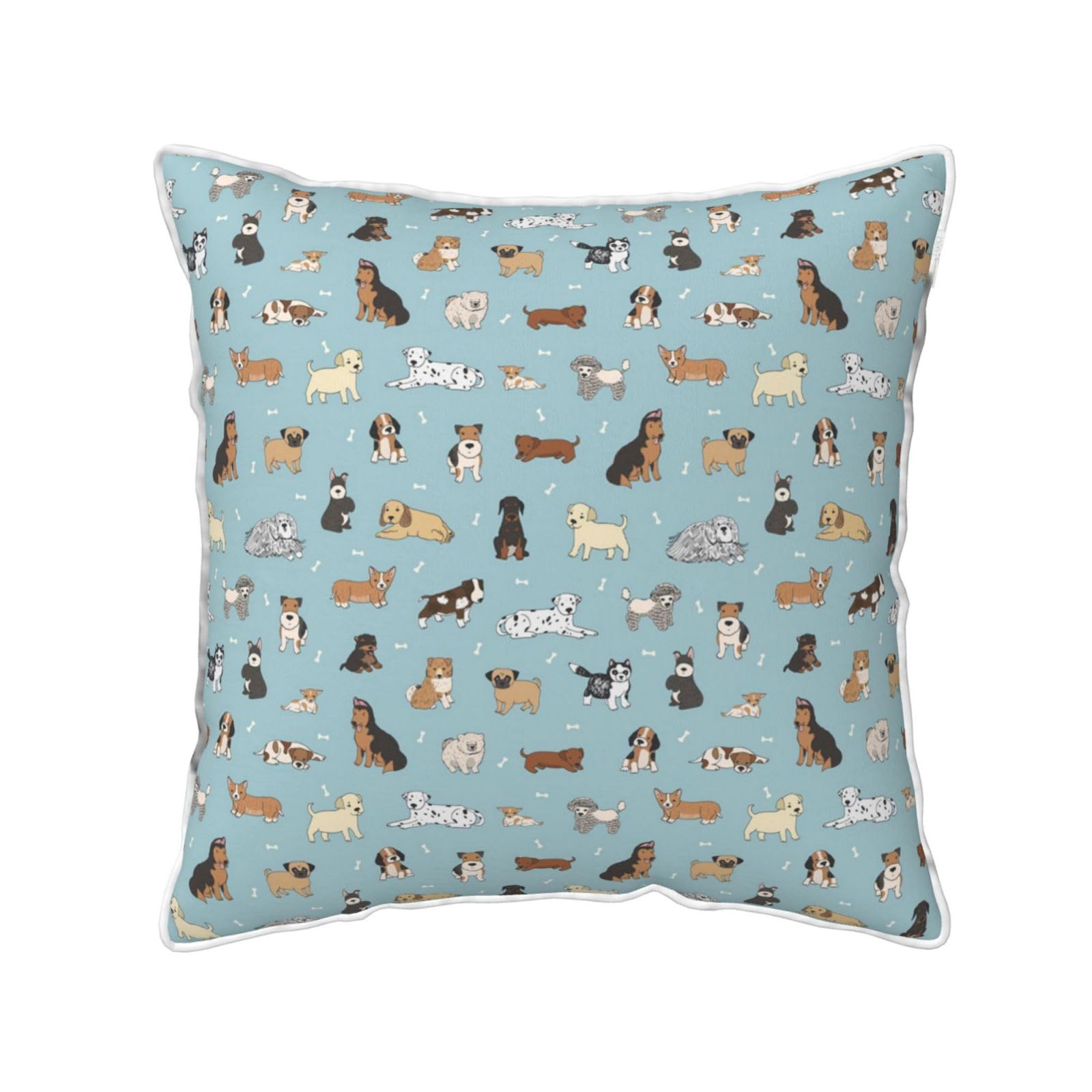 FZGGWYHL Puppy Doodles printed Velvet Throw Pillow Cover Pillowcase