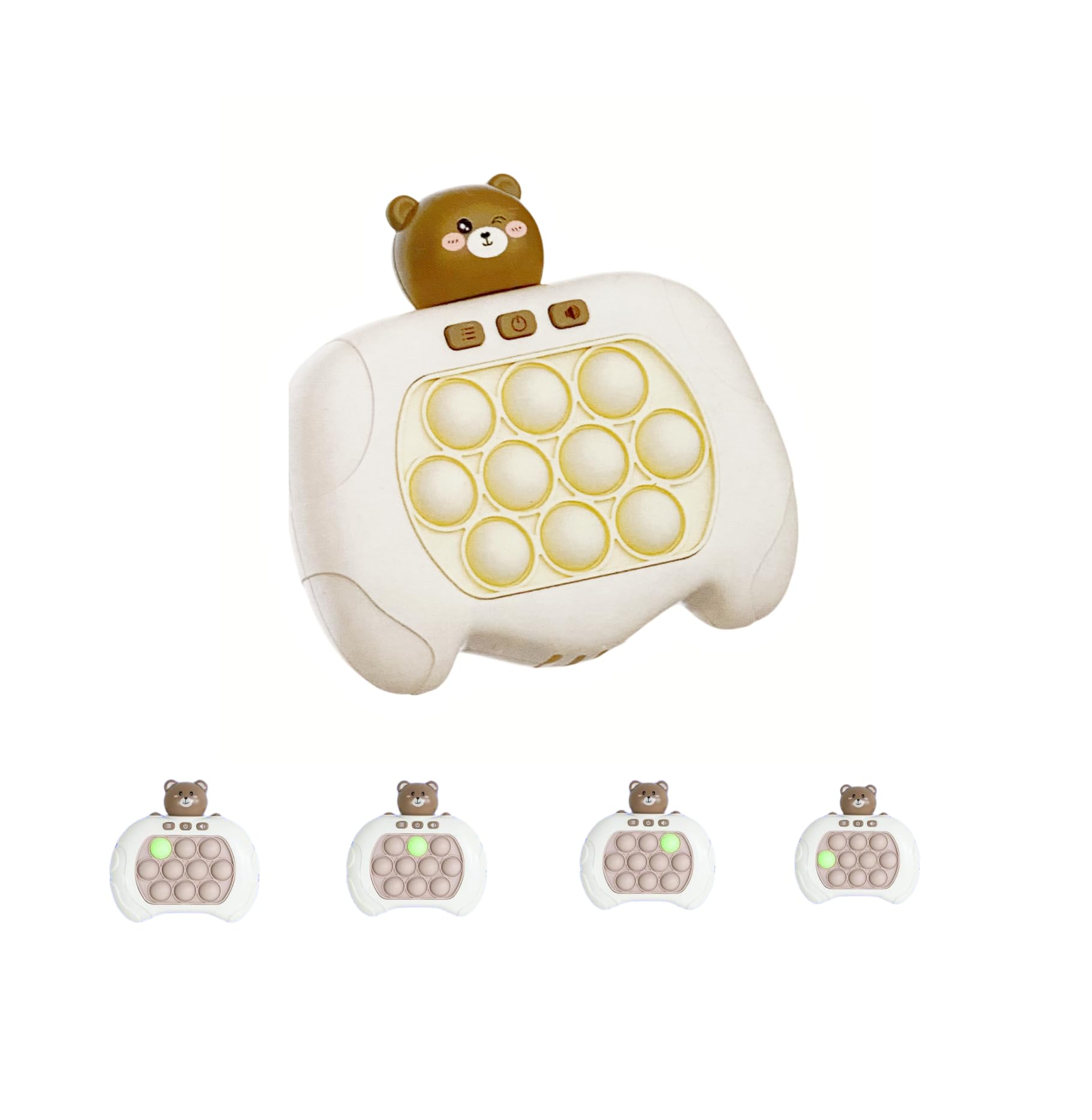 Pop It Electronic Toys Quick Push Pop It Electronic 4 Mode with Sound and Light Sensory and Magic Toys (Bear)