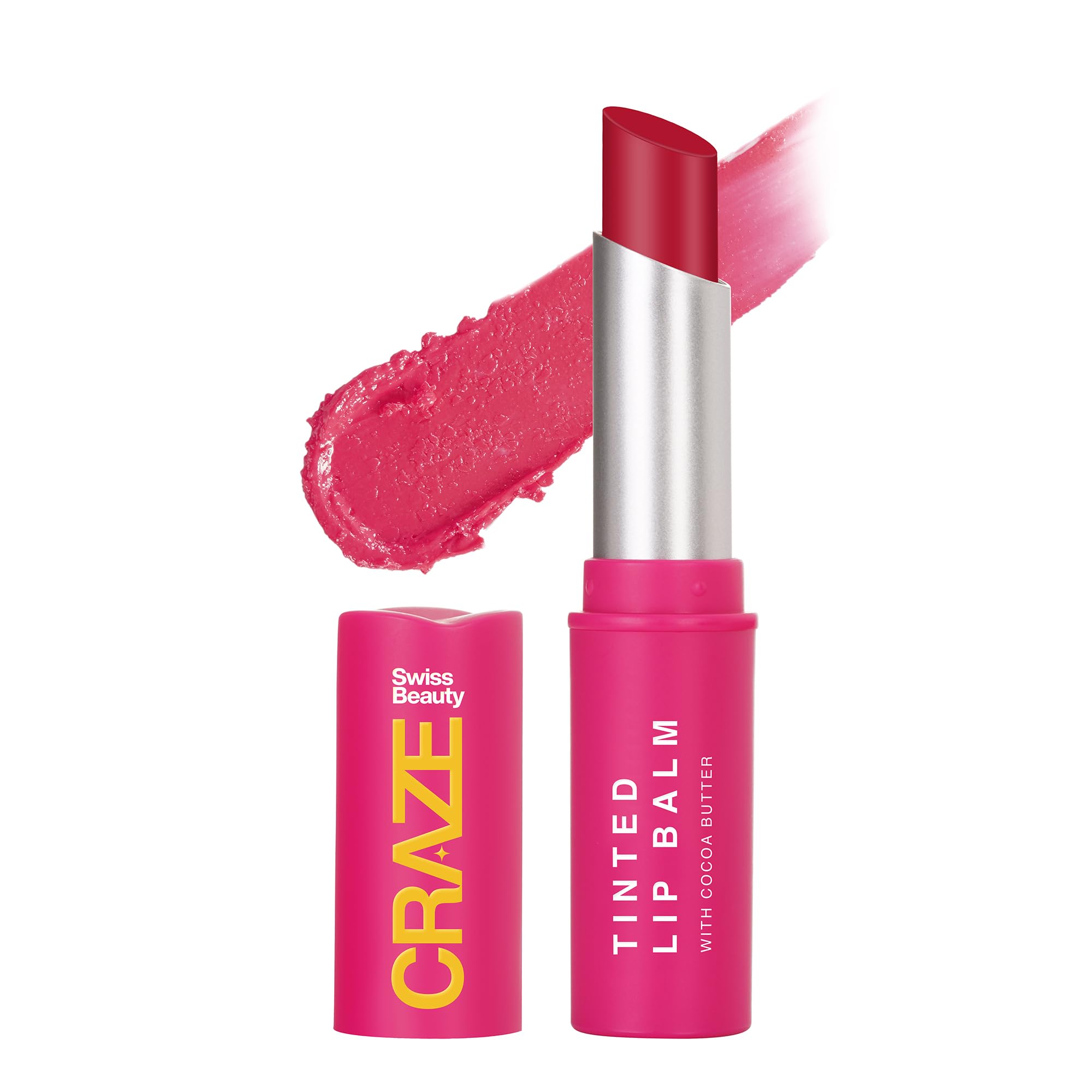 Craze Tinted Lightweight Sheer Lip Balm | Lip Protection And Lip Nourishment With Cocoa Butter | Shade- Sugar Rose, 3.2G