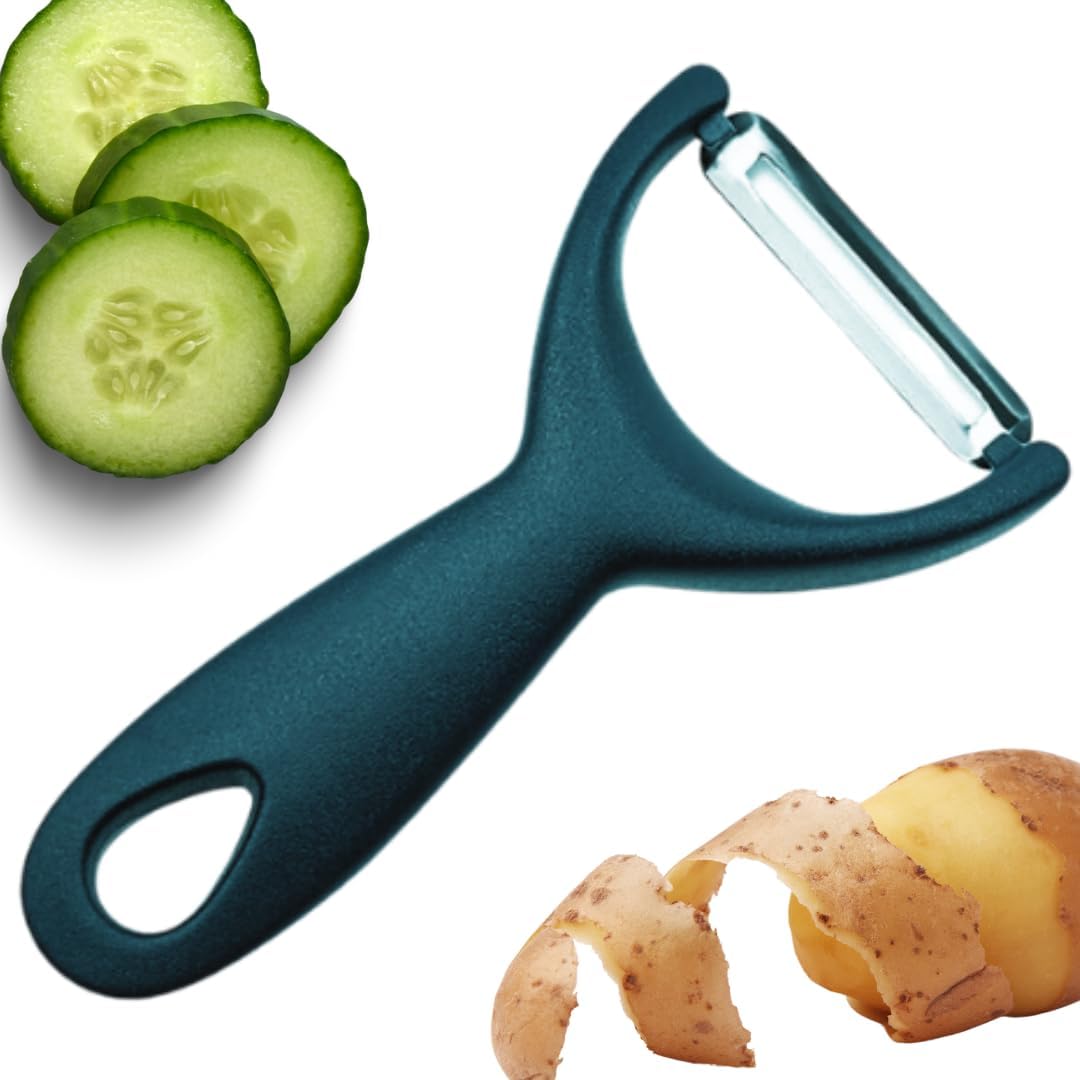 Vegetable Peeler with Stainless Steel Sharp Blade, Non-Slip Ergonomic Handle. Y Shaped Julienne Peeler for Potato,Carrot,Cucumber,Citrus,Garlic,Orange,Lemon,Apple,Cocktails and Garnish Citrus Zester