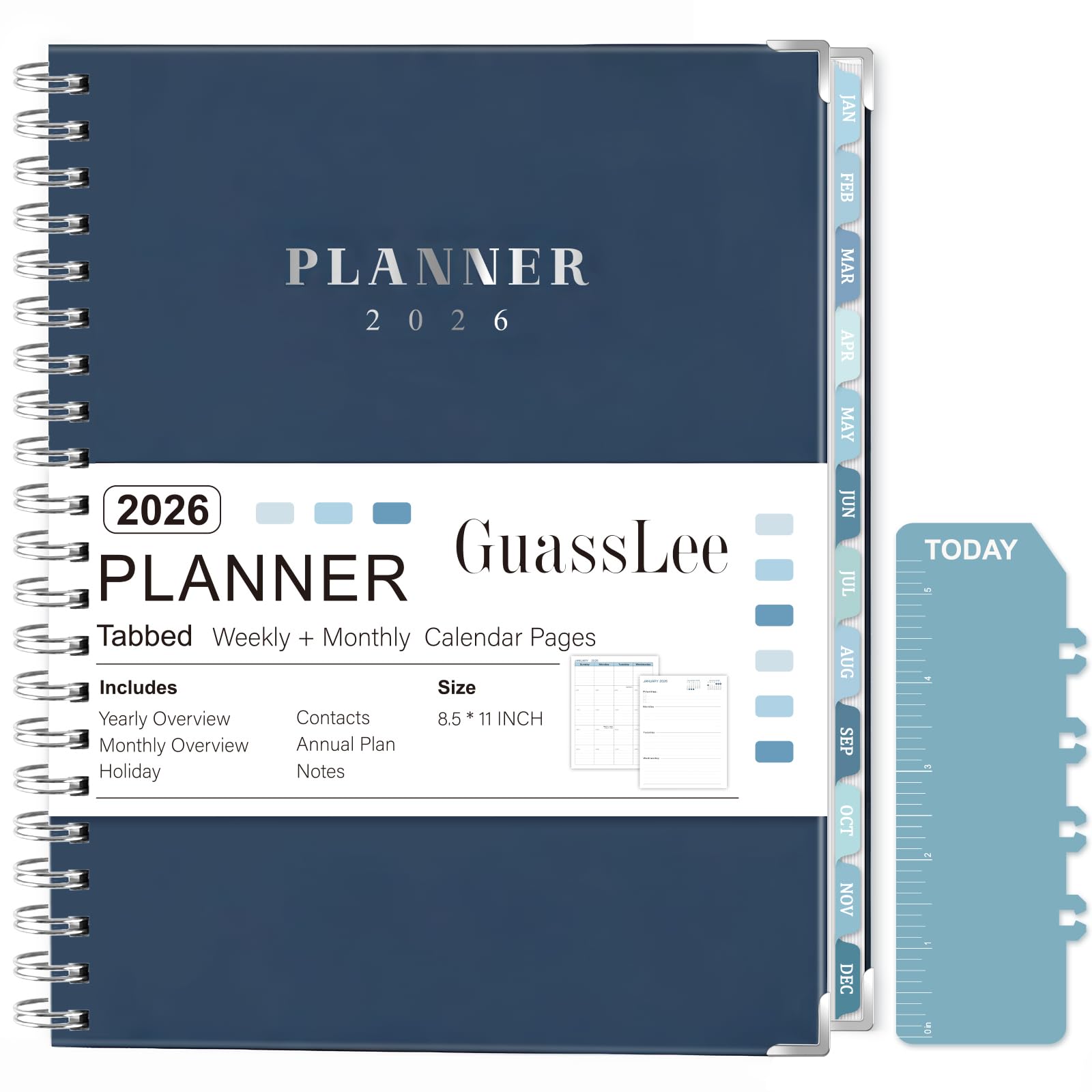 GuassLee Large 2026 Planner Weekly and Monthly Planner from January 2026-December 2026 8 5x 11 Calendar Agenda Book