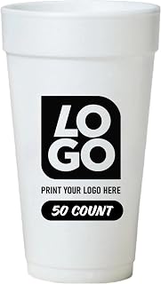 Custom 24 Oz. Styrofoam Cups with Single-Color Imprints, Perfect for Events, Business Promotions, and Restaurant Marketing. (Qty 50)
