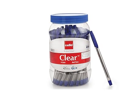 Cello Clear Blue Ball Pen Jar of 60 Units |Ball Pens Blue | Jar of 60 Units | Ball Pens Set for Students | Pens for Office Use | Ball Pens for Writing | Cello Pens at Rs. 204