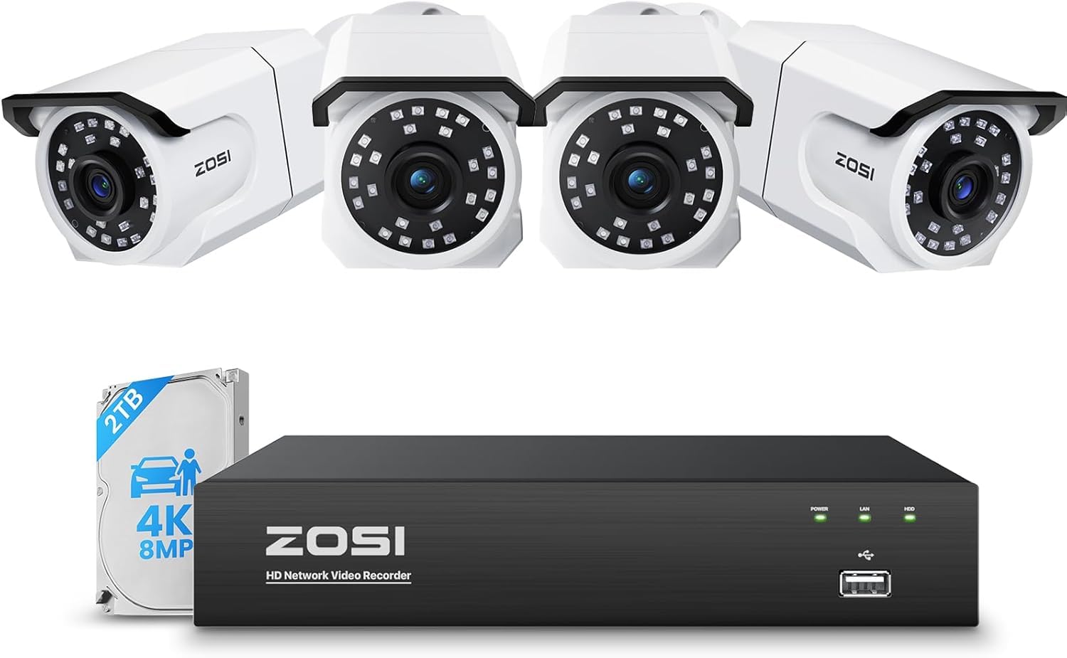 Amazon.com : ZOSI 4K PoE Security Camera System,4 x 8MP