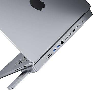 INVZI MagHub 12-in-2 USB-C Docking Station Triple Monitors with Pop-Up SSD, Dual 4K HDMI, DP, 100W PD Charging, USB 3.2 10Gbps USB, RJ45, SD/TF Slots for MacBook Pro M1 14 16, MacBook Air M2 13