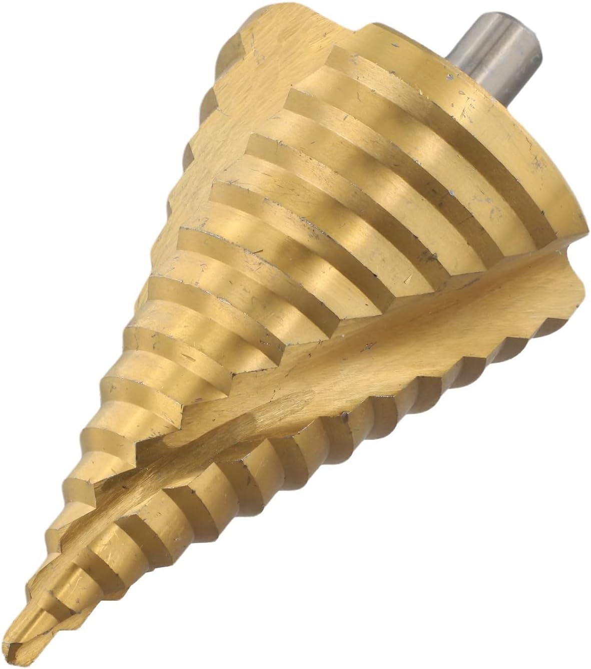 6-65mm Large Step Drill Bit HSS Spiral Groove Hole Cutter, Coated High Speed Steel Cone Drill for Metal, Wood, PVC, 13 Step Sizes