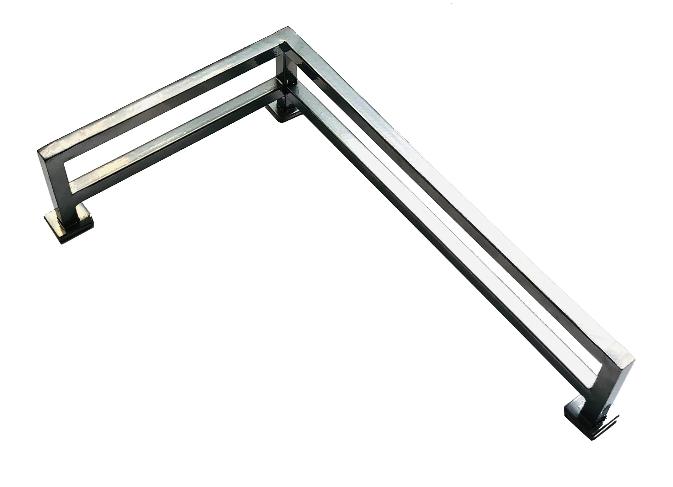 FLVFF Fingerboard Rails Metal L Solid Steel Grind Rails Ramp and Skate Parks (LR) (Silver)