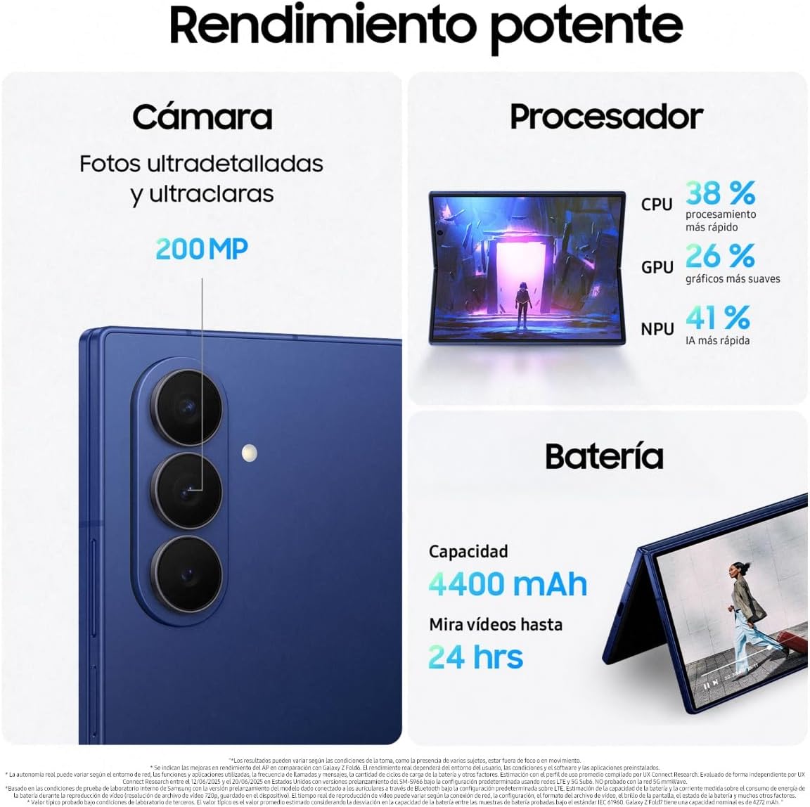 Samsung Galaxy Z Fold7 256GB – Galaxy AI, Ligero y Plegable, Pantalla Grande, Cámara 200MP, Memoria 12GB, Negro Oscuro, Garantía del Fabricante 3 Años + 1 año Extra (Versión Española) 6