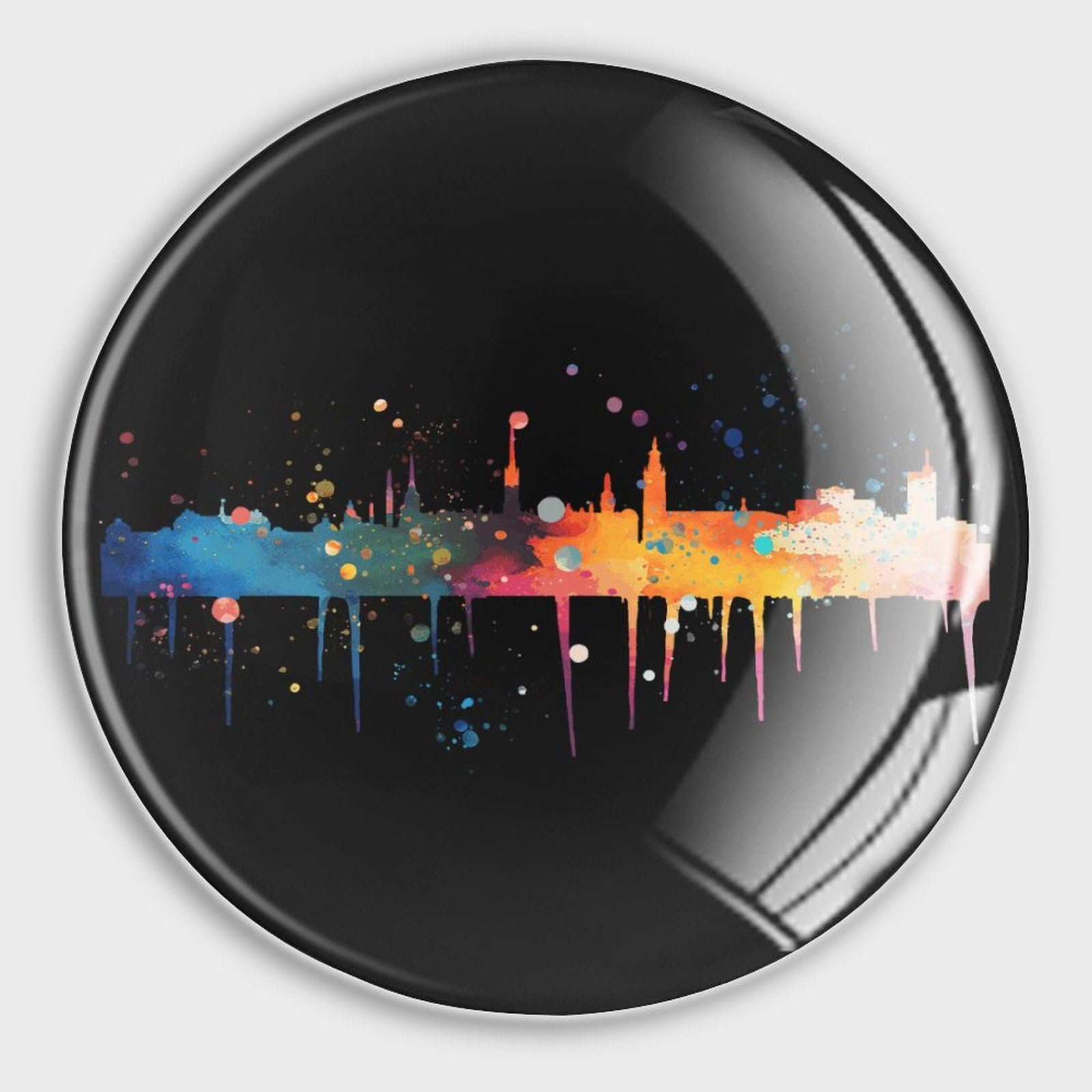 Aimants puissants en verre motif ville Skyline lot de 4 petits aimants pour tableau