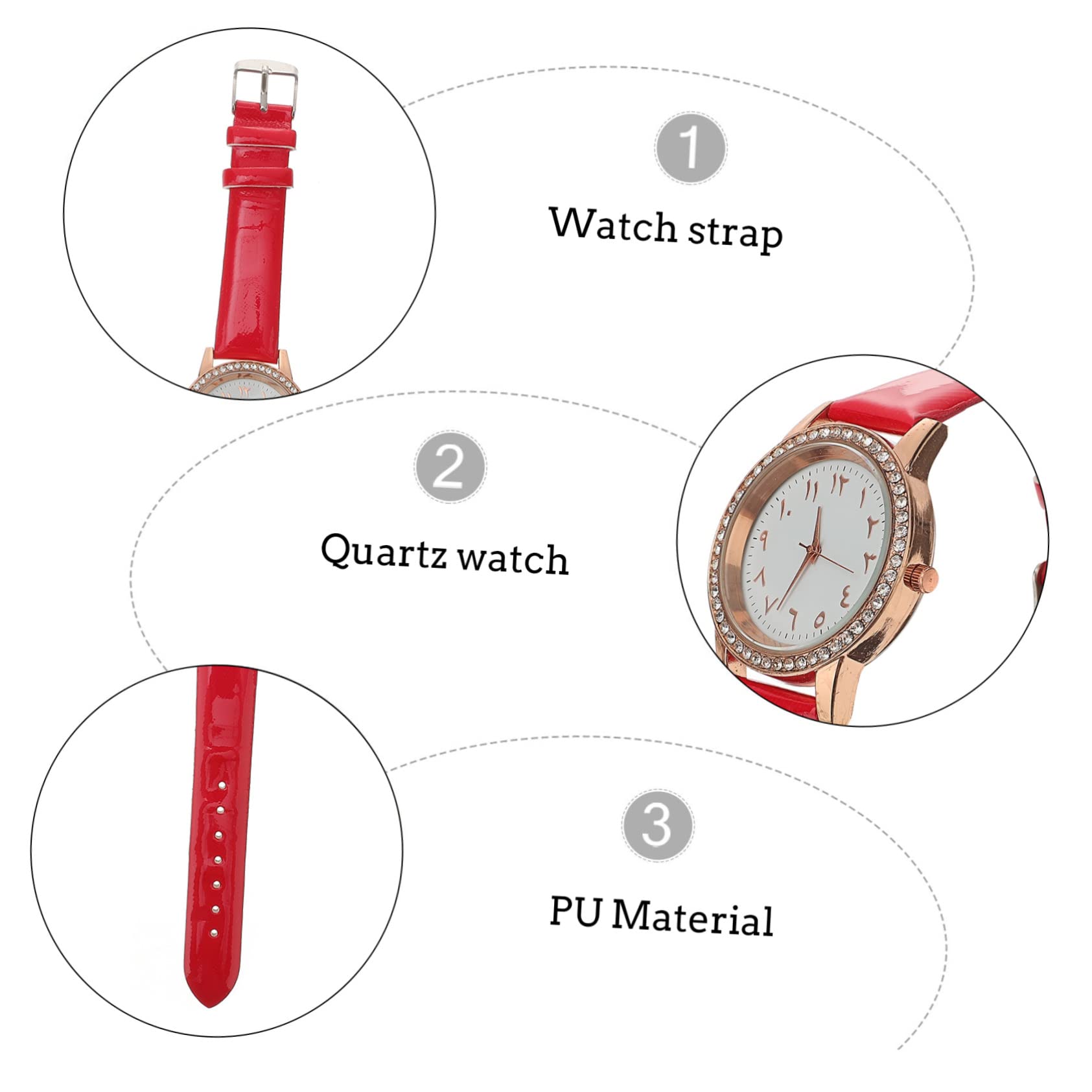 5 Pz guarda ladies watch women watch vegito regali per ragazze orologio da donna con diamanti orologio orologio bling da donna Specchio di ordinario rosso