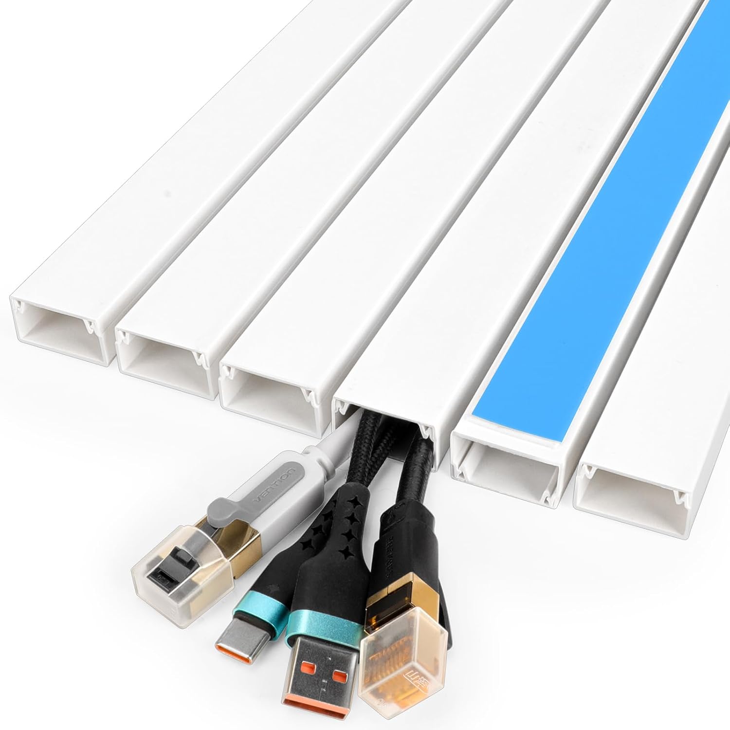 1000in Cord Hider Kit, Cord Covers for Wires on Wall, Paintable Cable Raceway, Cord Hider for Wall Mount tv, tv Cable Hider Wall kit, Wire Covers for Cords, 64X L15.7 X W0.96in X H0.57in, White
