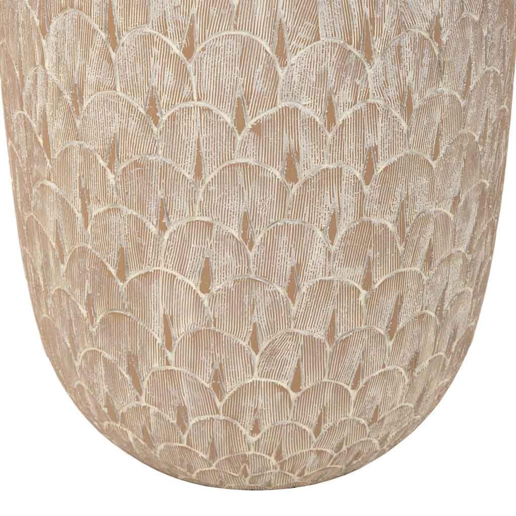 WANDERLUST DECO Jarrón de poliresina Blanco 21,5x21,5x41