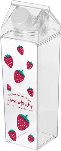 Cabilock Vaso de leche de 16.9 fl oz con tapa a prueba de fugas de plástico para bebidas, botella de leche, contenedor de agua para viajes, camping,