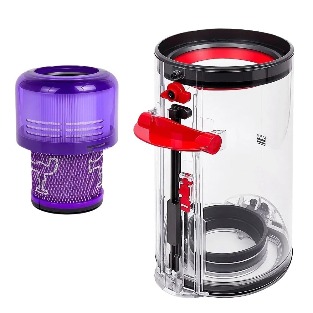 HIZON Canister Spare Parts，Compatible For Dyson，V11 V15 SV14 SV22 SV15 Vacuum Cleaner Replacement Bucket Bin With Filter(SET1)