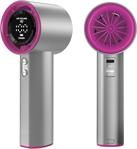 Ventilador de mano portátil, velocidad (1-100) turbo personal ajustable, ventilador de refrigeración recargable de batería de 4000 mAh, pantalla