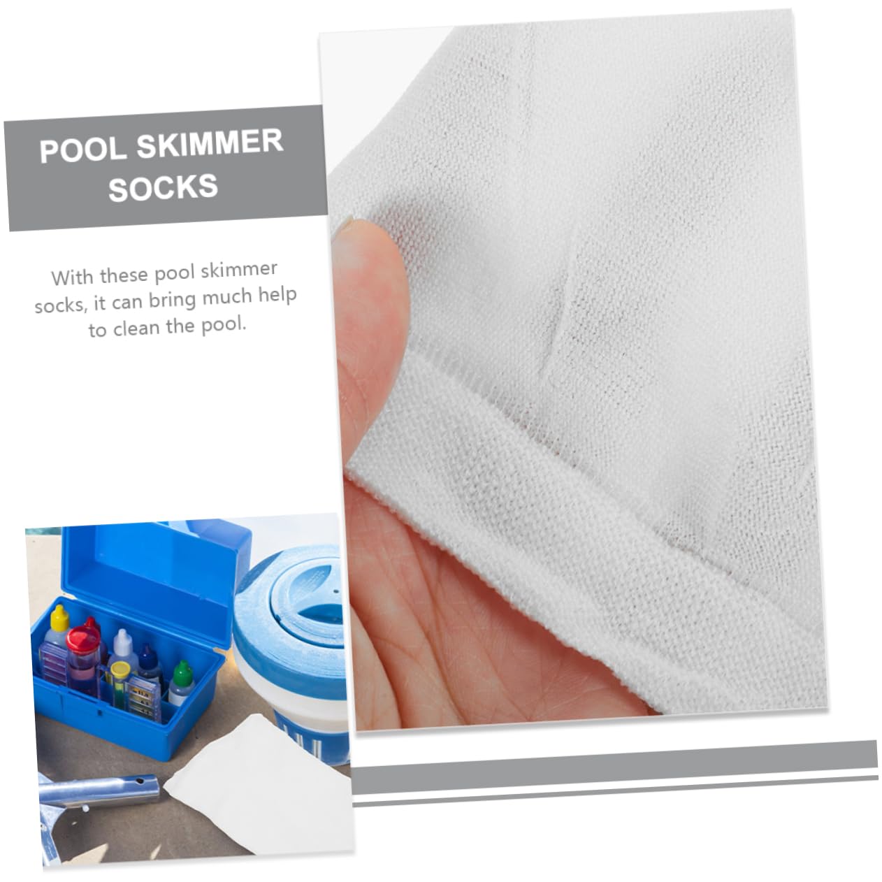 Yardwe Chaussettes de Skimmer Piscine 50 Pcs en Nylon Blanc pour Filtration